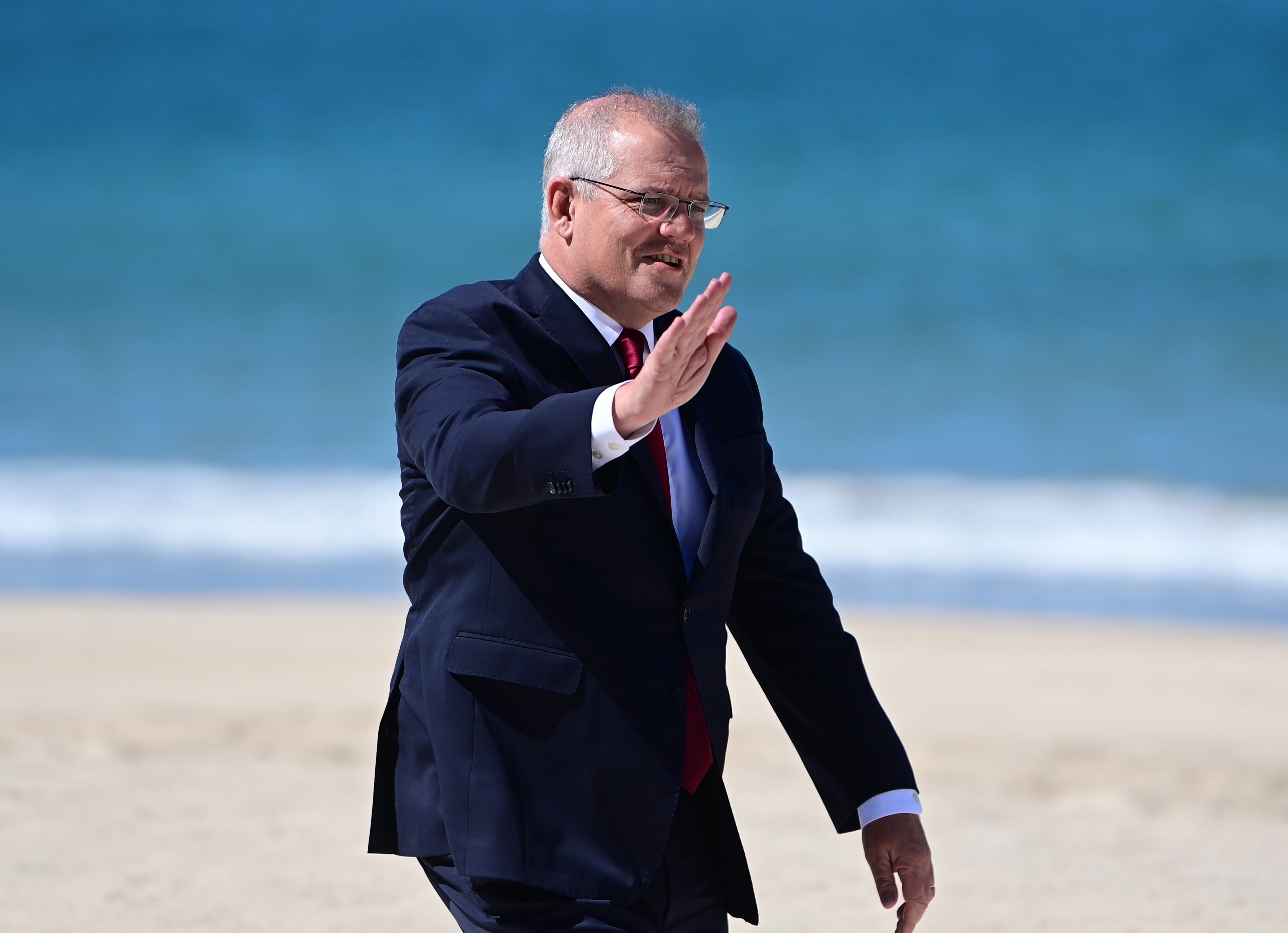 Prime Minister Scott Morrison during the G7 Summit in Carbis Bay, Britain.