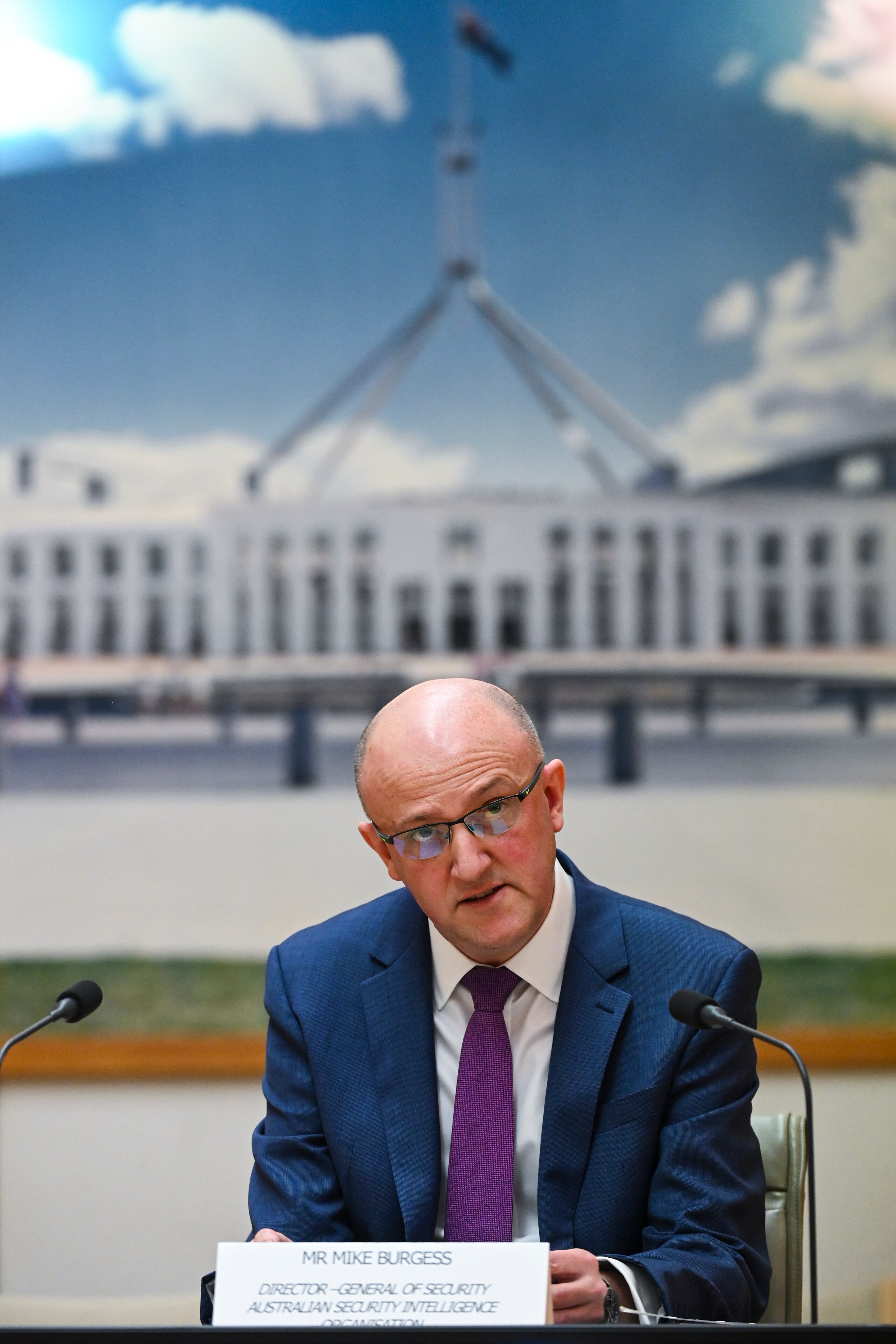 Chief of Australian Security Intelligence Organisation (ASIO) Mike Burgess speaks during a Parliamentary Joint Committee on Intelligence and Security hearing at Parliament House in Canberra, August 7, 2020.