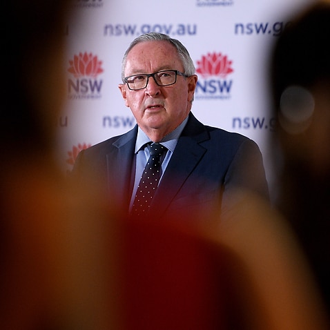 NSW Health Minister Brad Hazzard addresses media during a press conference in Sydney.