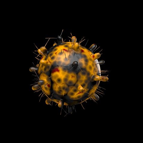 A computer generated image of the coronavirus omicron variant (Getty).