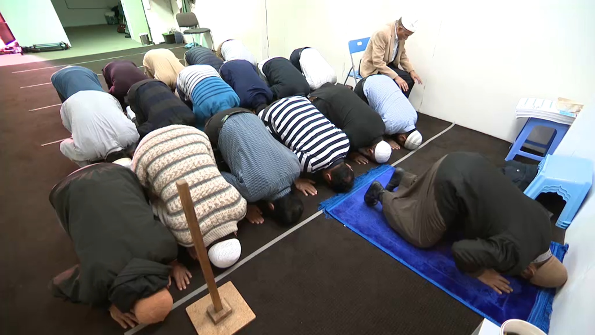 A makeshift prayer room at the back of an inner Sydney convenience store.