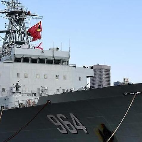 A trio of Chinese naval ships is readying to sail out of Sydney, leaving behind a political storm. 