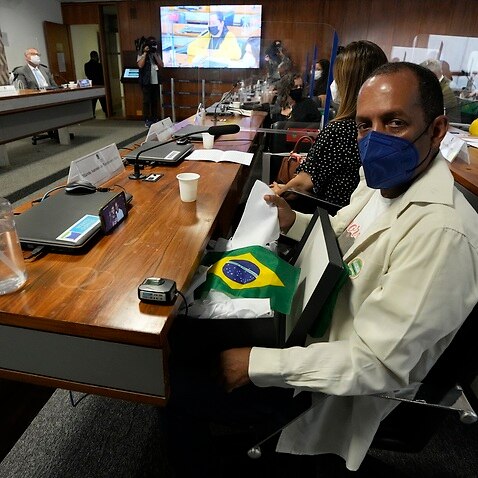 Marcio Antonio Silva gives testimony to a Senate committee investigating the handling of the pandemic by the Bolsonaro administration, Brazil