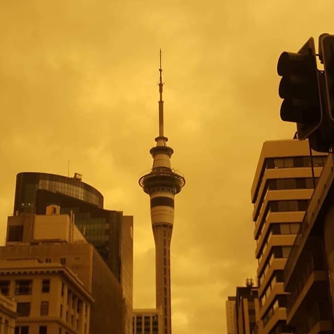 Smoke in Auckland on Sunday.