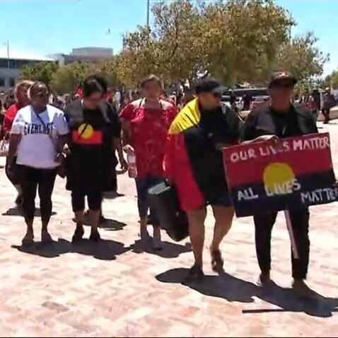 Protesters have marched in Geraldton after a WA court acquitted a police officer of a murder charge over the death of Indigenous woman JC.