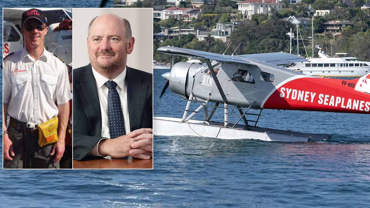 Pilot Gareth Morgan, left, and Richard Cousins, were among a people that died when a Sydney Seaplanes' single-engine DHC-2 Beaver crashed into a river.