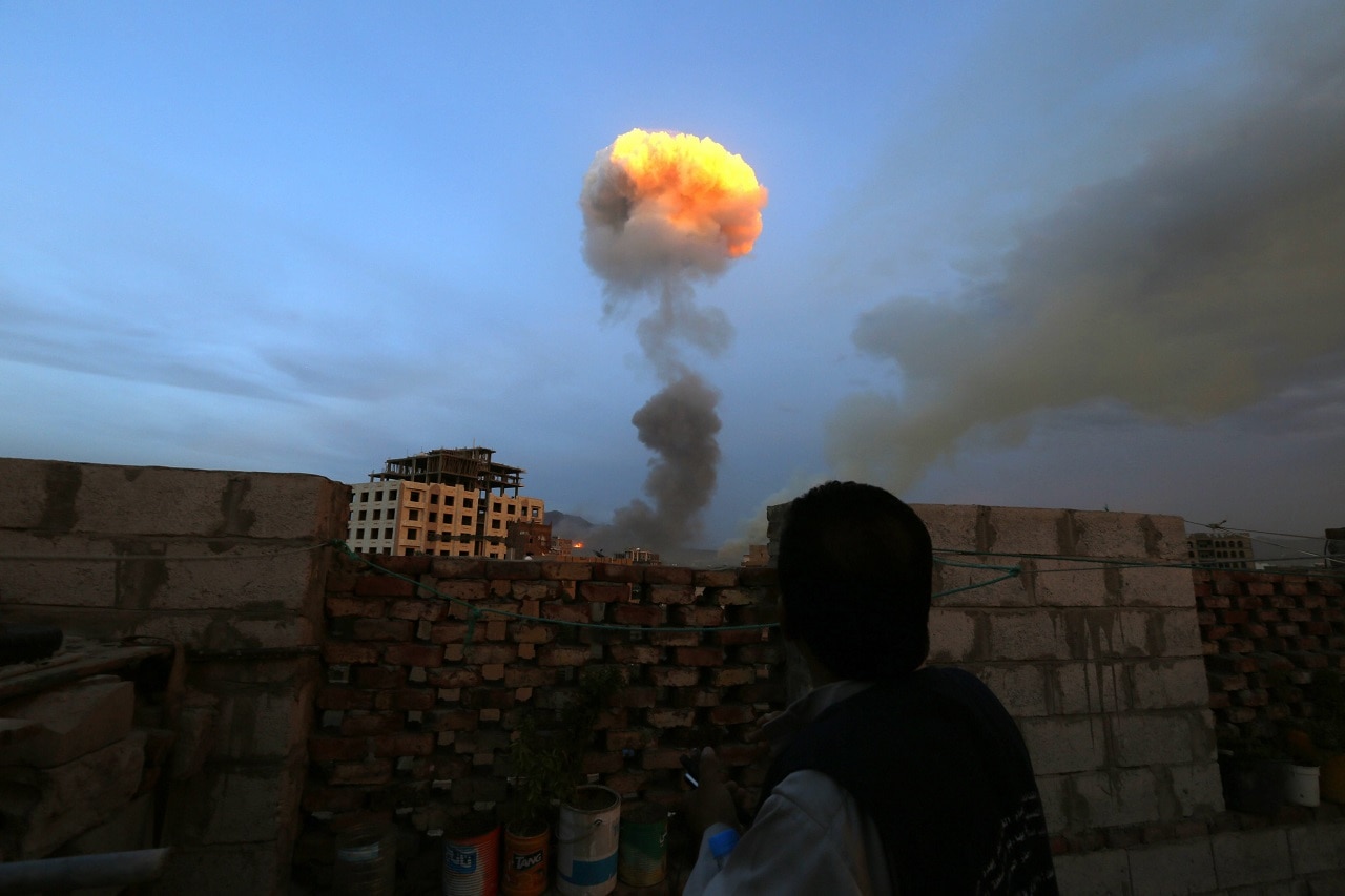 A explosion in Yemen.