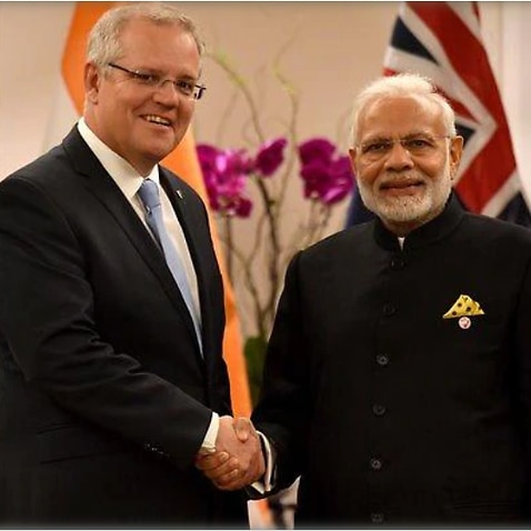 Australia's Prime Minister Scott Morrison and India's Prime Minister Narendra Modi (file pic)