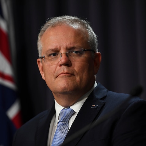 Prime Minister Scott Morrison speaks to the media during a coronavirus update for the media at Parliament House, Canberra.