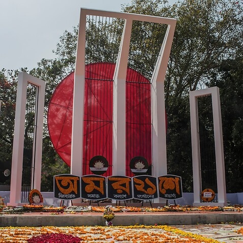 Representational picture of the martyr's monument at Central Shaheed Minar.