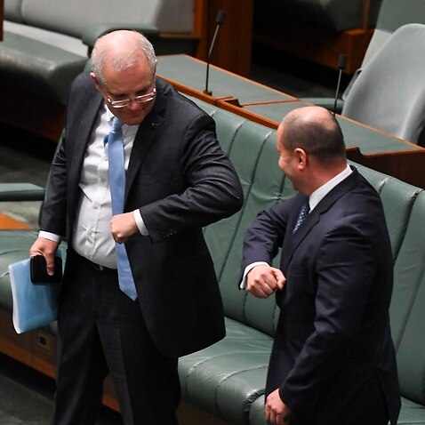 Australian Prime Minister Scott Morrison (left) and Australian Federal Treasurer Josh Frydenberg 