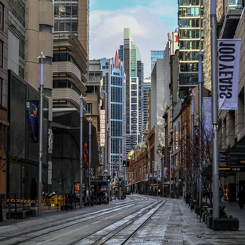 An empty George Street is seen in Sydney's CBD on Wednesday on 30 June, 2021, amid a coronavirus lockdown.