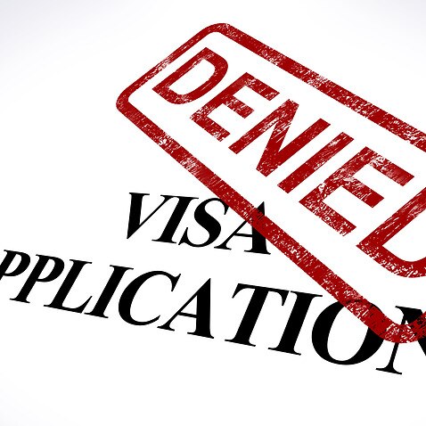 Visa Application Denied Stamp Shows Entry Admission Refused