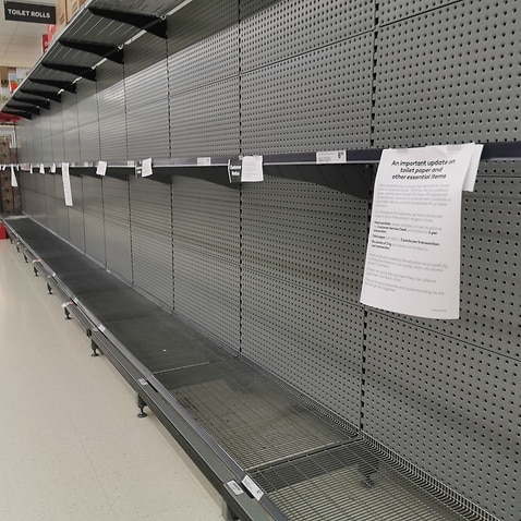 Supermarkets have experienced shortages on basic sanitary items following panic buying across the country. 