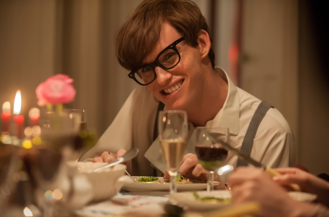 This photo provided by Focus Features, LLC shows, Eddie Redmayne, as Stephen Hawking, in a scene from the film, "The Theory of Everything." 