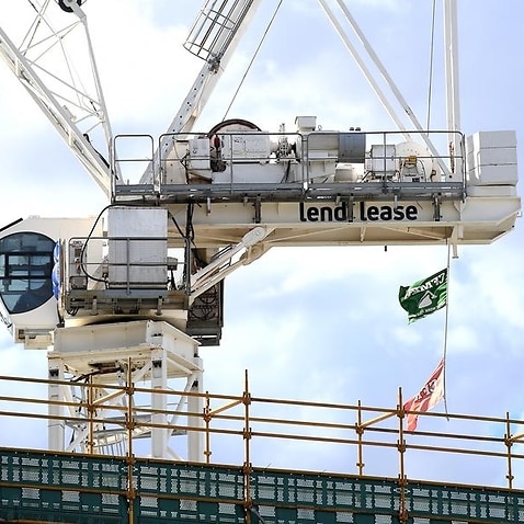 crane with Lendlease signage on it