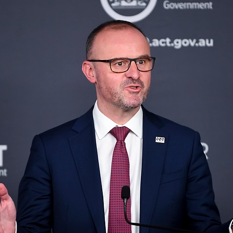 ACT Chief Minister Andrew Barr speaks to the media during a COVID-19 update in Canberra, Monday, September 6, 2021.