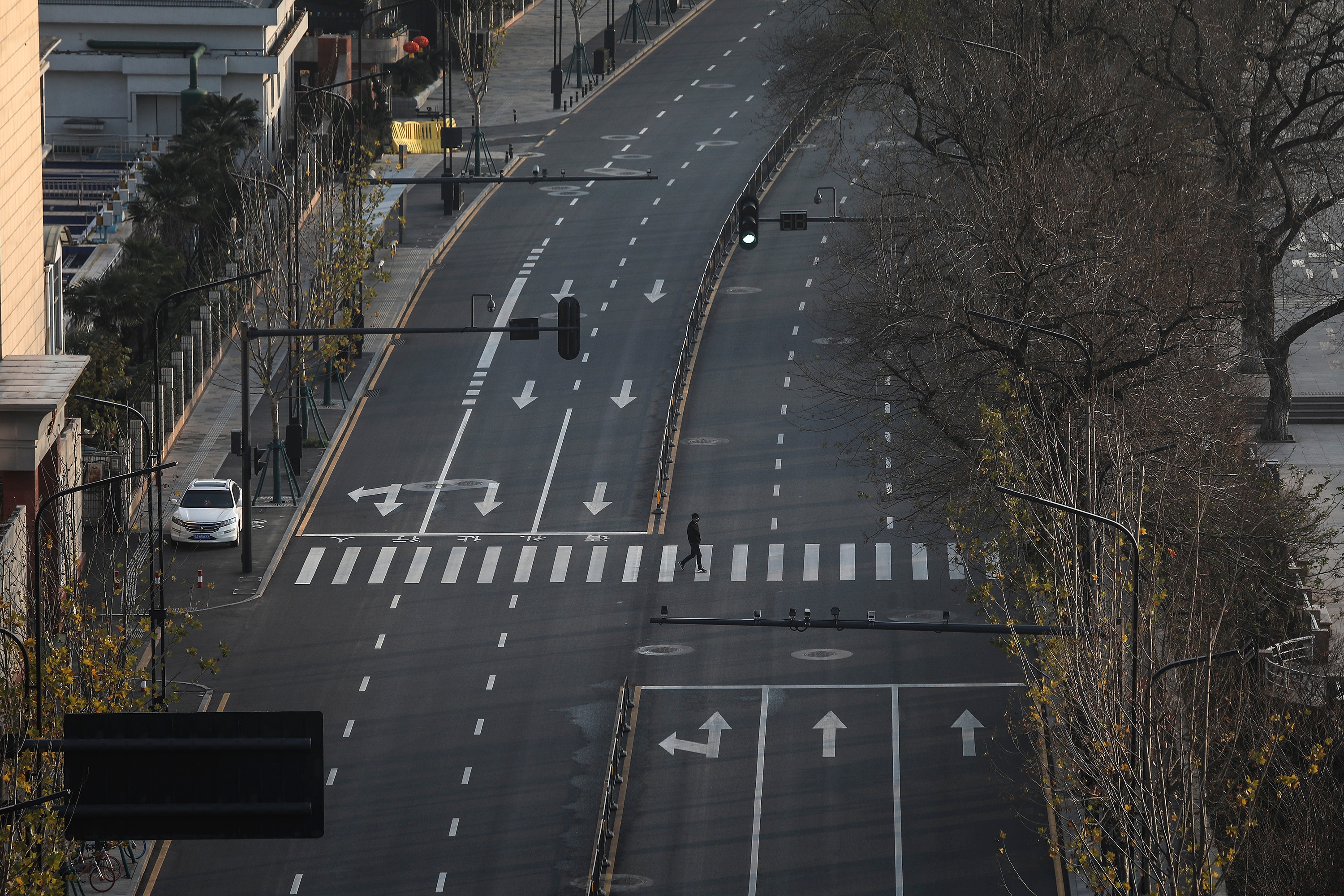 The streets of Wuhan fall silent during a lockdown in the wake of the coronavirus outbreak.