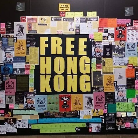 A poster with a death threat was posted directed at pro-Hong Kong protesters.