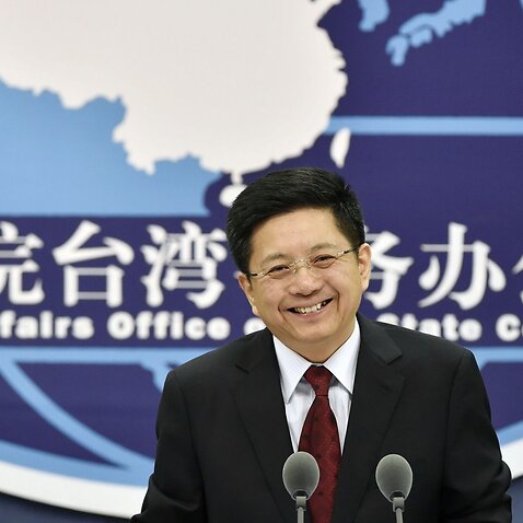 Ma Xiaoguang, spokesman of the Taiwan Affairs Office under China's State Council, speaks during a press conference in Beijing on May 25, 2016, criticizing new Taiwan President Tsai Ing-wen for not clearly acknowledging the so-called 
