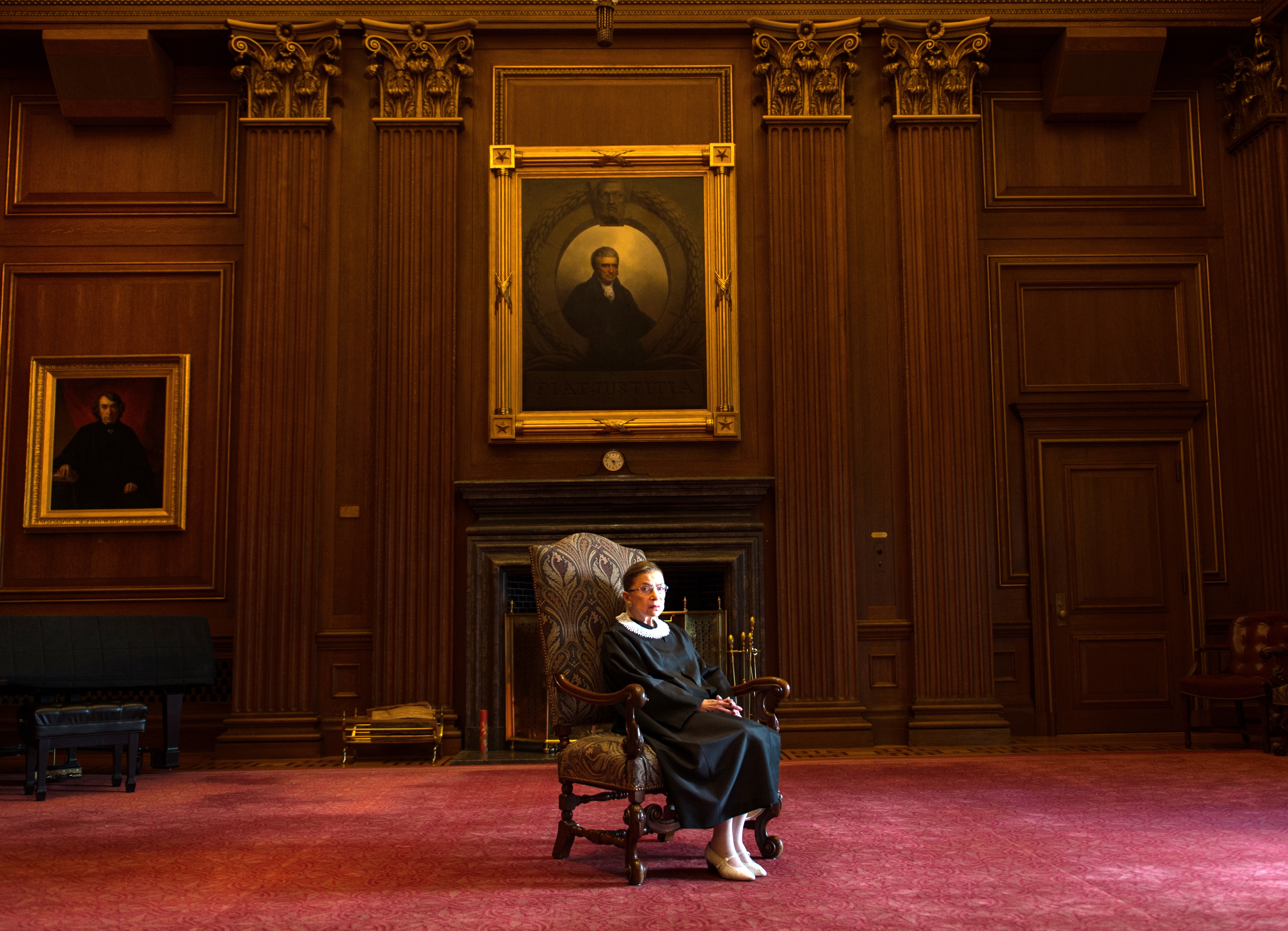 Supreme Court Justice Ruth Bader Ginsburg poses for a portrait to mark her 20th anniversary on the bench on 30 August, 2013. 