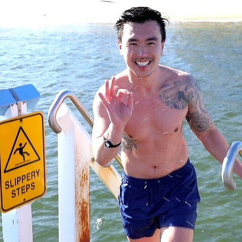 Winter swimmer Ron Xie. 