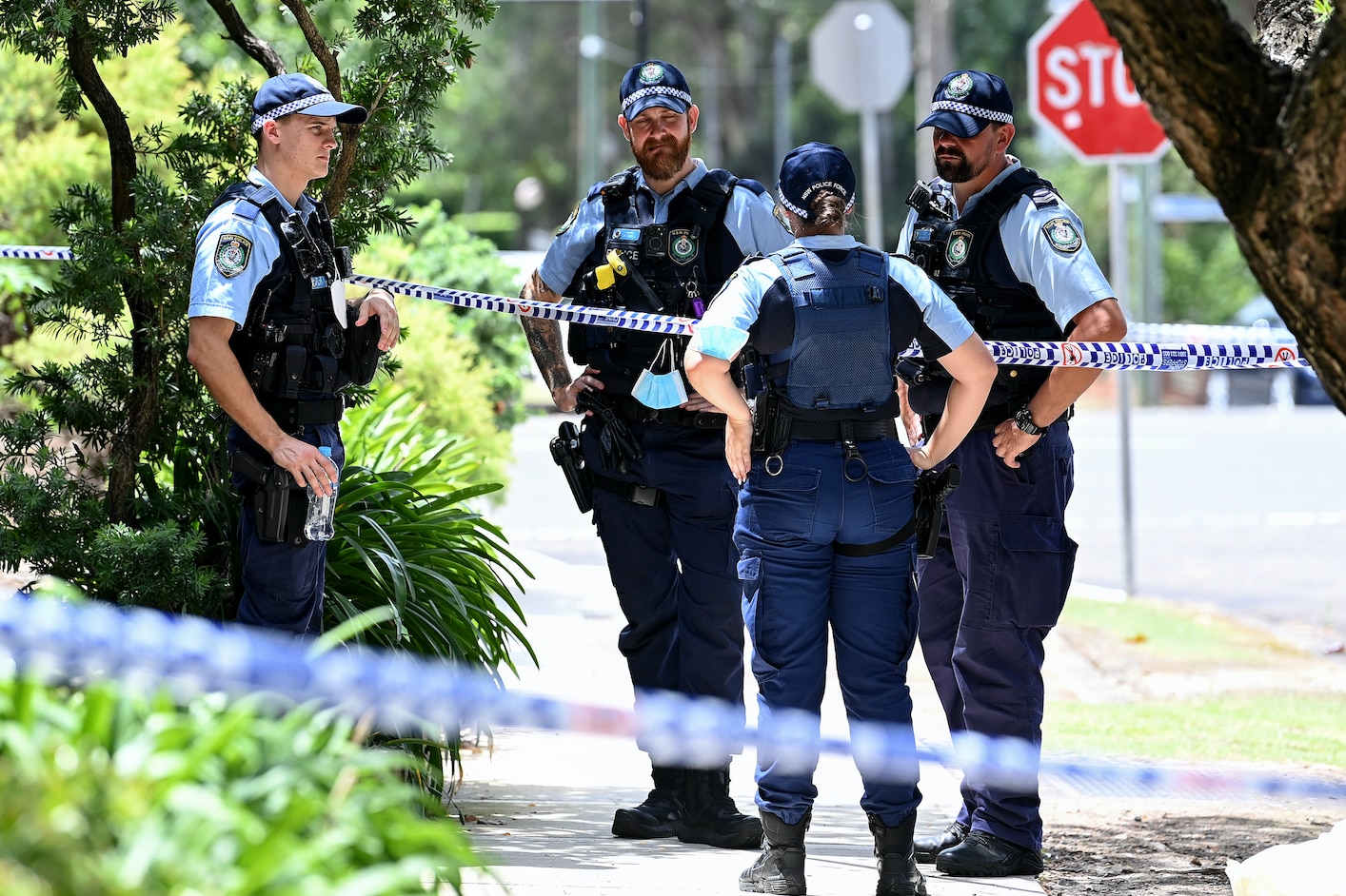 NSW Police officers at the scene where a woman was found dead inside an apartment at North Parramatta, Sydney, 31 January, 2022. 