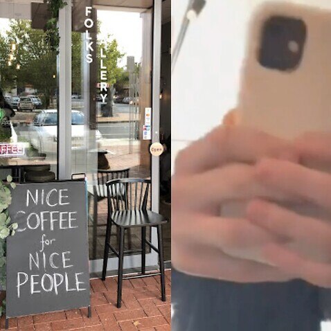 video shows teenage boy racially abuse staff at Folks Gallery cafe in Canberra