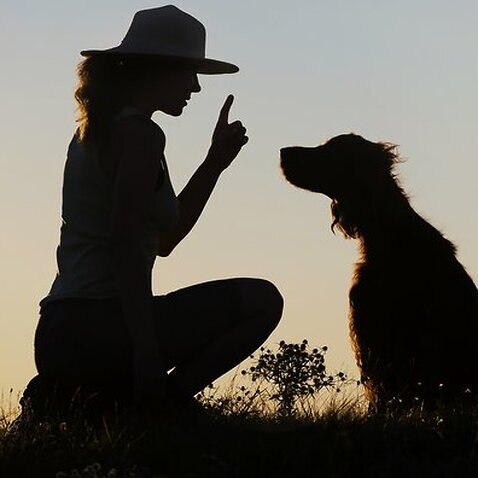 Trainer and her dog