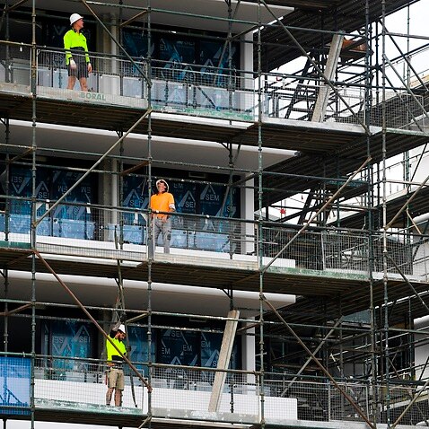 Workers on a construction site in Canberra