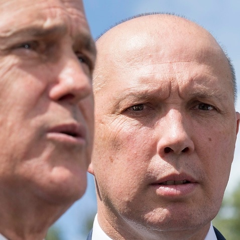 Australian Prime Minister Malcolm Turnbull (left) and Immigration Minister Peter Dutton.
