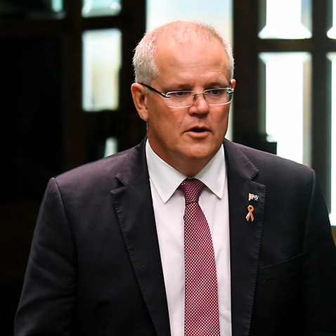 Australian Prime Minister Scott Morrison arrives to deliver the Closing the Gap report in the House of Representatives at Parliament House in Canberra, Thursday, February 14,  2019. (AAP Image/Lukas Coch) NO ARCHIVING