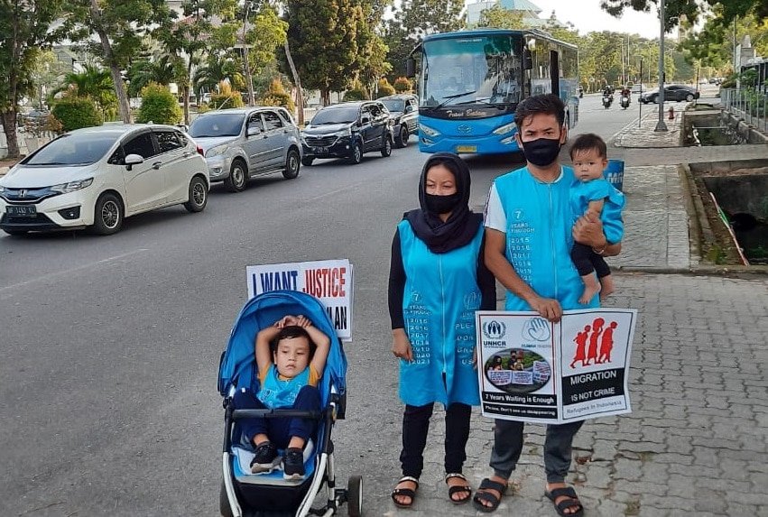 Hazara refugee family in Batam, Indonesia