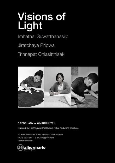 A poster of Visions of Light art exhibition