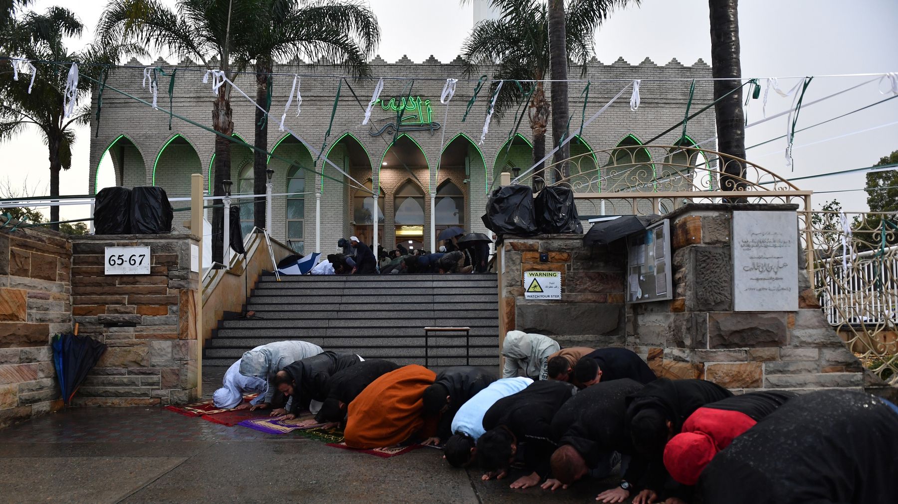 Members of the muslim community celebrate Eid al-Fitr,  at Lakemba Mosque in Sydney