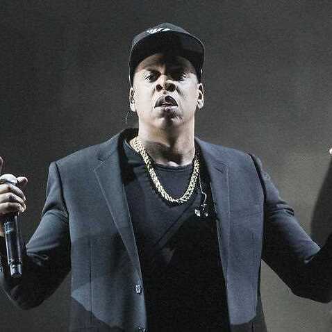 Jay-Z performs during a campaign rally.