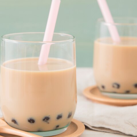 Bubble Milk Tea with Plastic Straws