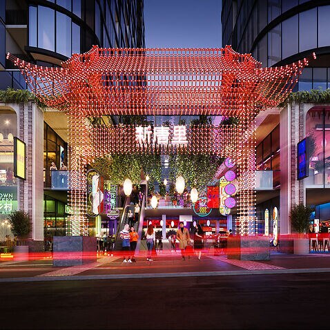 Artist impression of Melbourne's second Chinatown, Sky-Village Podium Facade