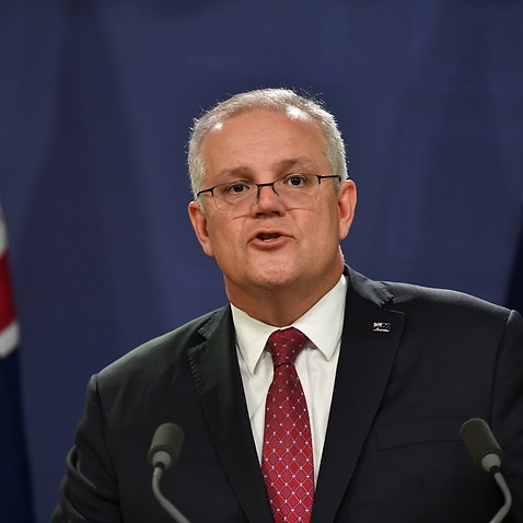 Australian Prime Minister Scott Morrison speaks to the media during a press conference in Sydney, Friday, September 18, 2020. (AAP Image/Dean Lewins) NO ARCHIVING