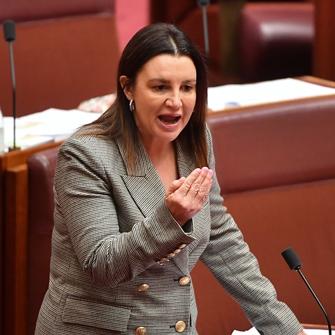 Independent Senator Jacqui Lambie in the Senate chamber at Parliament House in Canberra.