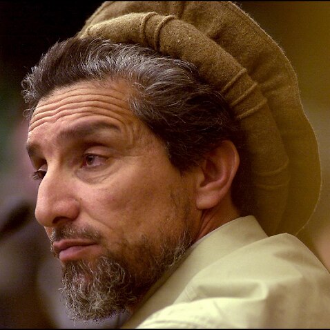 Ahmad Massoud at the European Parliament in May 2001 in Strasbourg, France.
