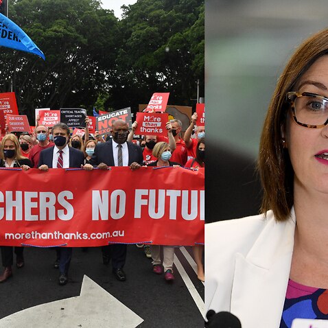 Sarah mitchell and NSW teacher strike