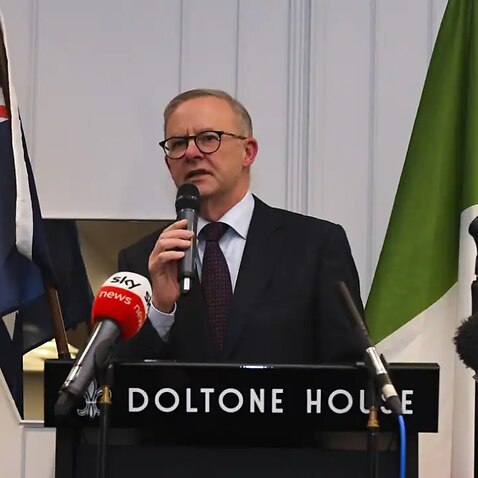 Australian Opposition leader Anthony Albanese speaks during a community event in Sydney on Wednesday