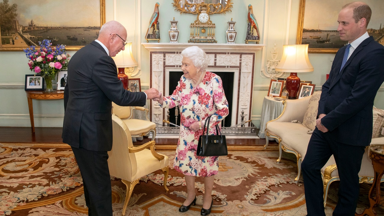 Queen Elizabeth II with the Duke of Cambridge (right) receives the Governor-General designate of Australia, David Hurley on 12 June 2019. 