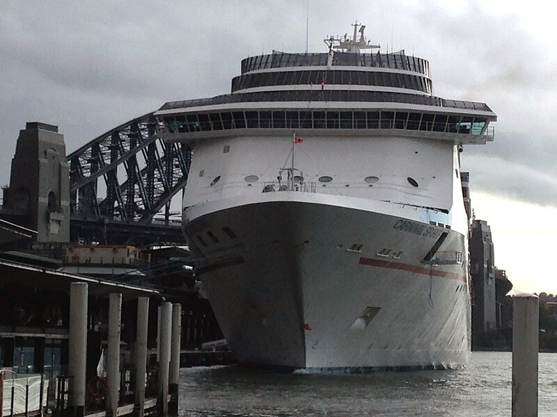 The Carnival Spirit is seen docked at the Overseas Passenger Terminal