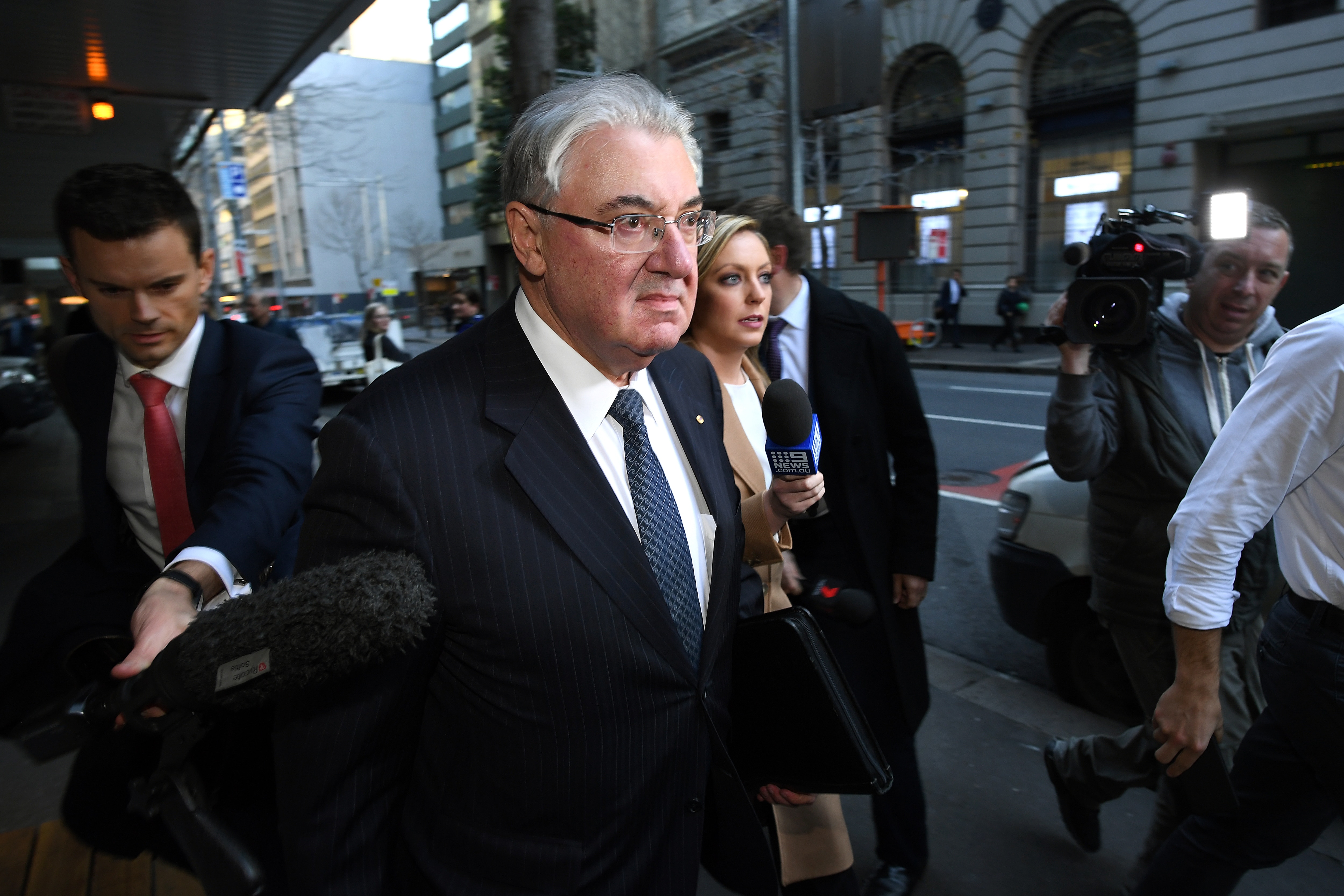Ms Murnain went to see the party's lawyer, Ian Robertson (pictured leaving ICAC).