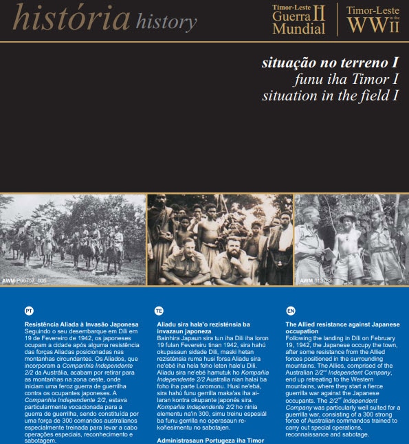 Catálogo do Memorial de Dare sobre a invasão japonesa a Timor.