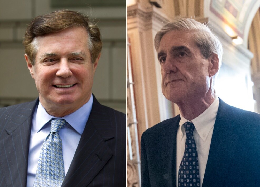 Paul Manafort (left) and and Special Counsel Robert Mueller.