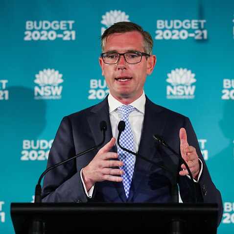 NSW Treasurer Dominic Perrottet speaks during a Press Conference for the NSW State Budget in Sydney, Tuesday, November 17, 2020. (AAP Image/Gaye Gerard, Pool) ARCHIVING