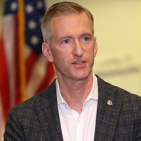 Portland Mayor Ted Wheeler calls for an end to violence in the city during a news conference Sunday, Aug. 30, 2020, a day after a demonstrator was shot and killed in downtown Portland on Saturday. (Sean Meagher/The Oregonian via AP)